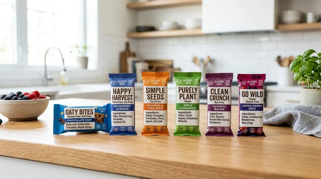 Allergy-friendly snack bars for kids with food sensitivities.