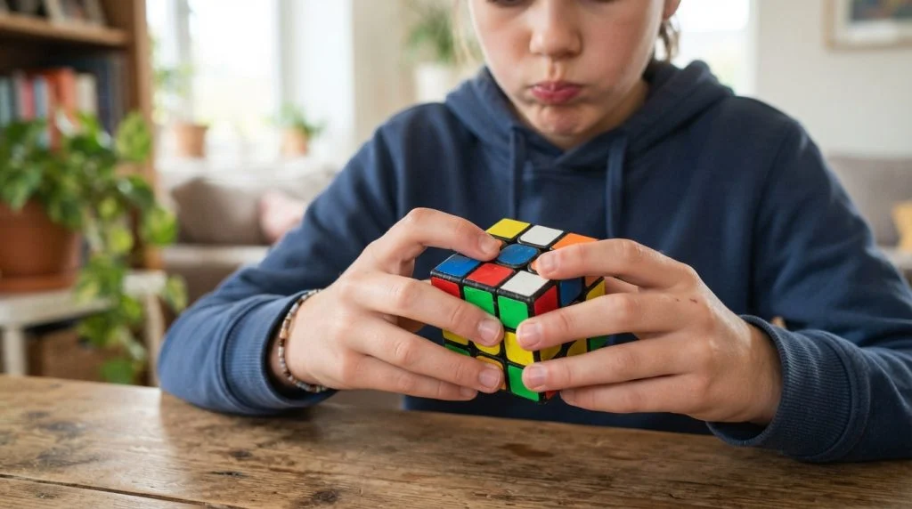 Tween learning to solve a Rubik's cube.