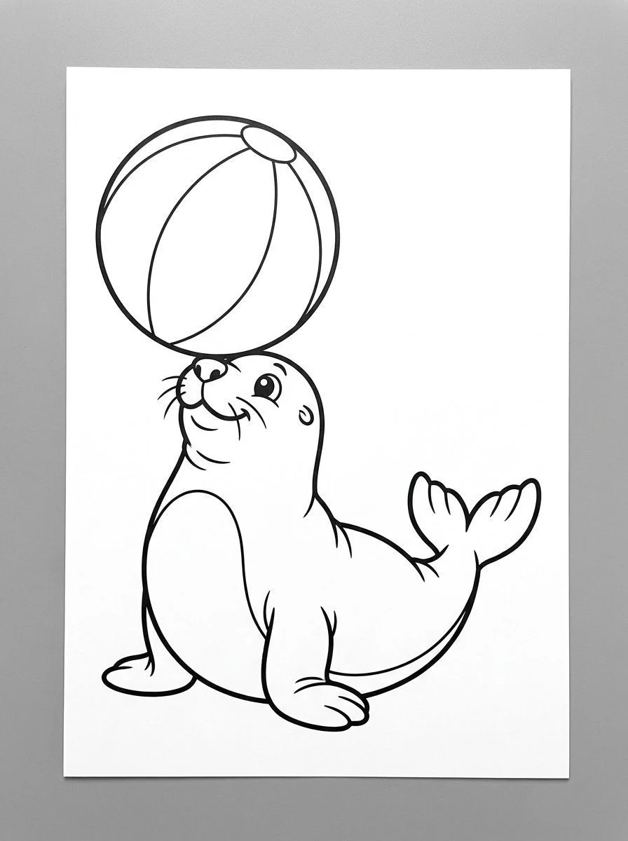 Dolphin coloring page jumping above a heart-shaped splash.